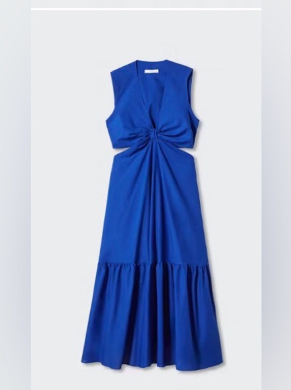 MNG Blue Tie Waist Maxi Dress Size Medium Like New